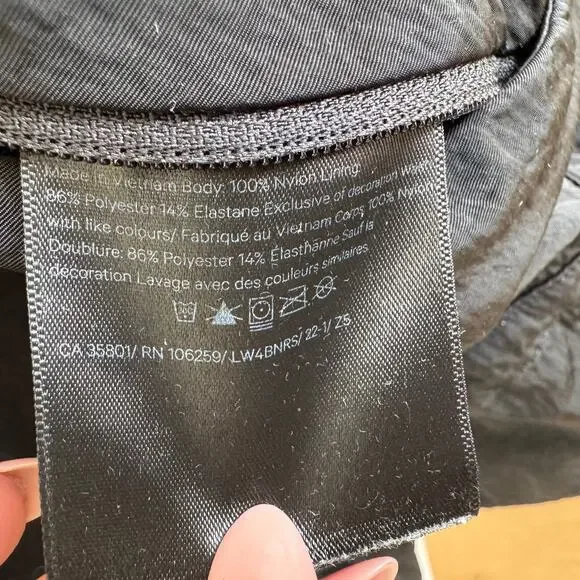 Lululemon Ready to Go Jacket Black Water Repellent Hooded Athletic Gym Travel